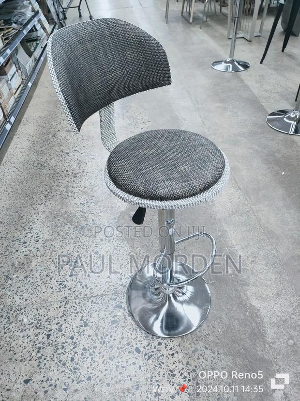 Silver Stand Round Barstools - thumbnail 2