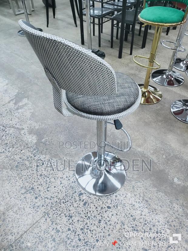 Silver Stand Round Barstools - thumbnail 4
