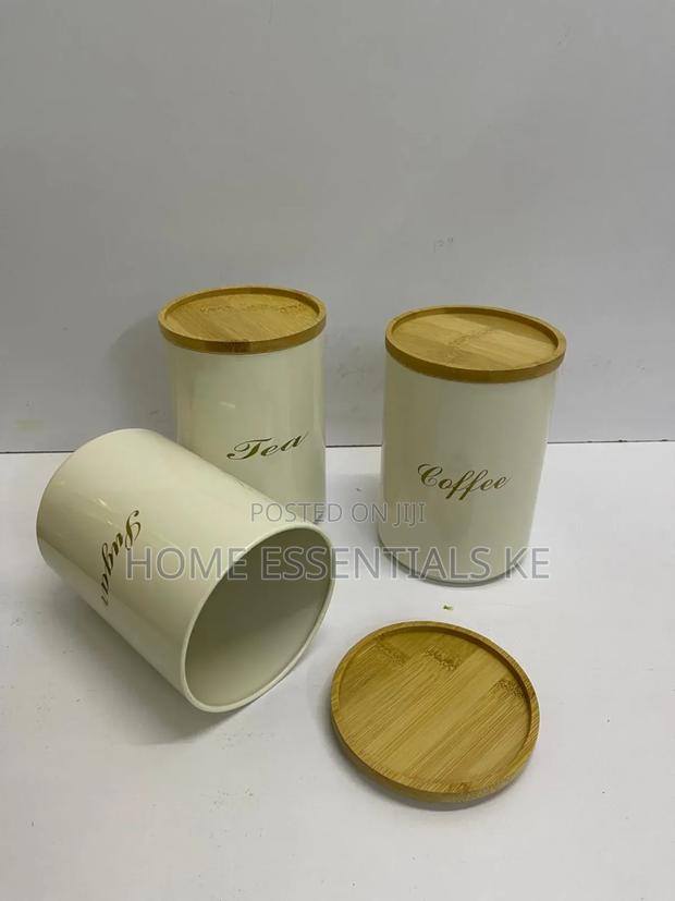 3pcs Sugar, Tea, Coffee Canisters Set - thumbnail 3