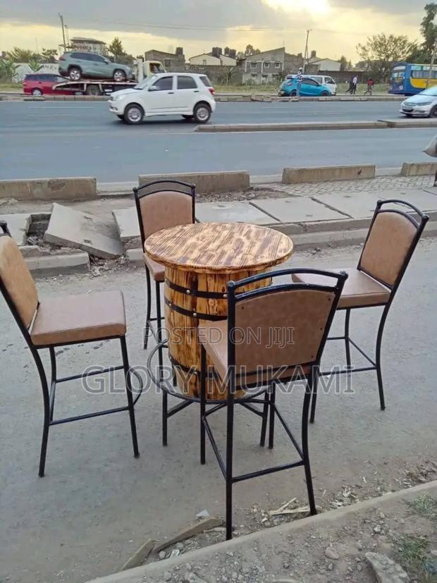 Brown Restaurants High Bars Chairs and Table Barrel