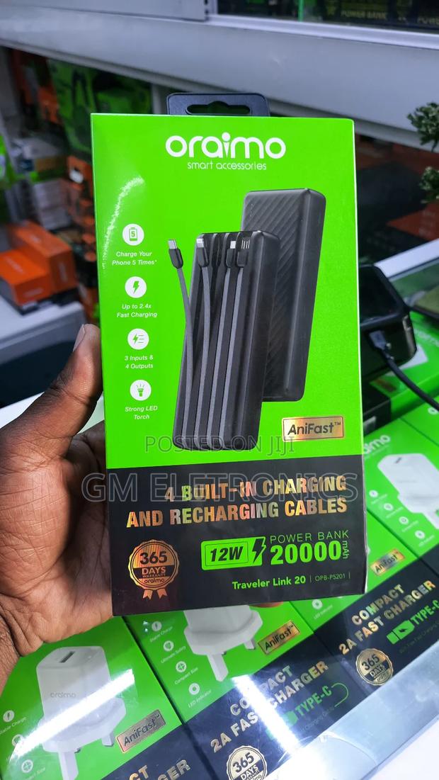 20000mah Powerbank With Attached Cables.[12w]
