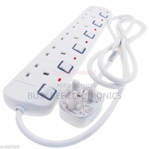 6-Way Power Extension Cable-White - main view