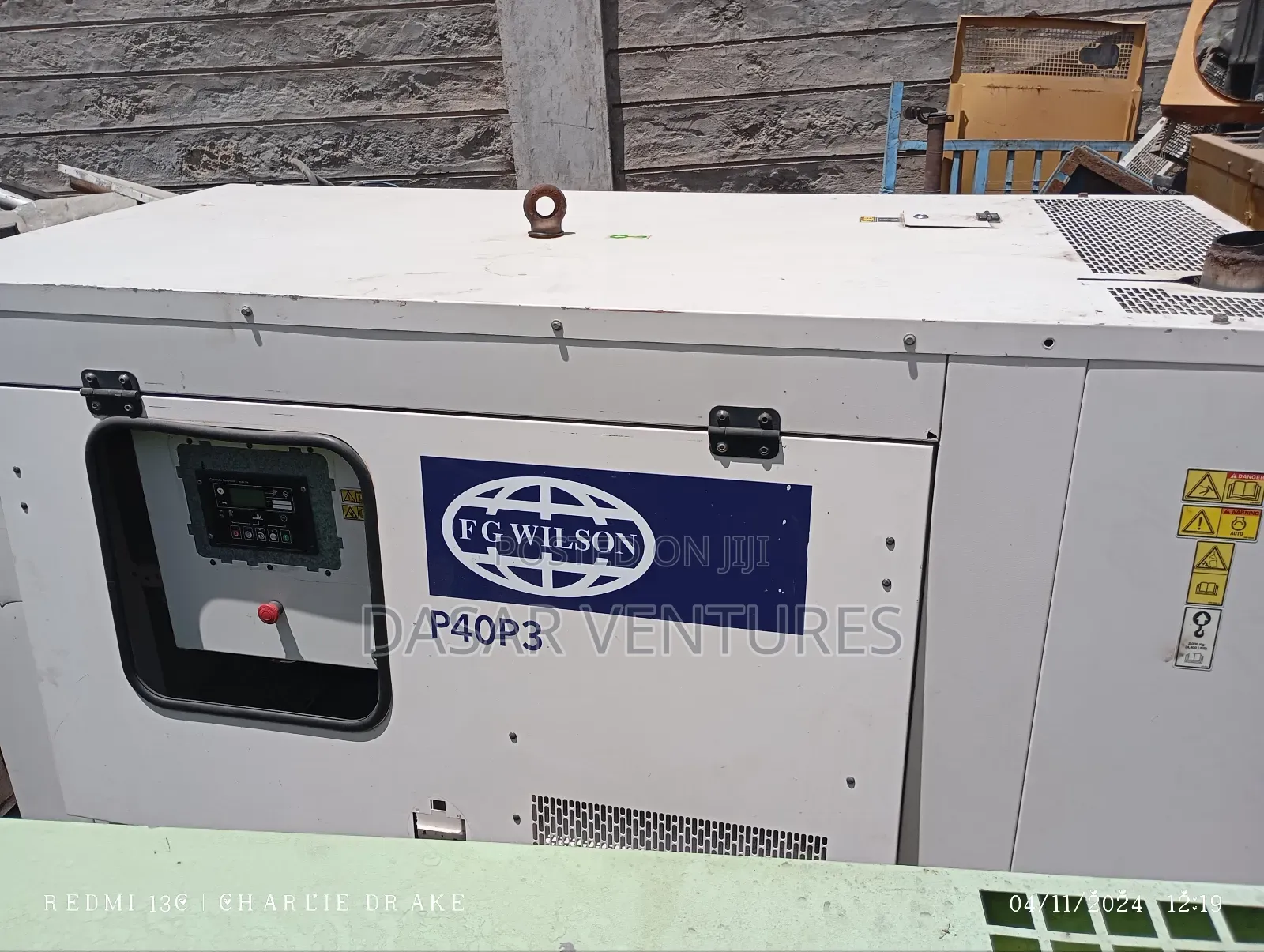 Generator Perkins 40kva Ex Uk