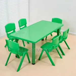 Green Set Kkindergarten Chairs and Tables