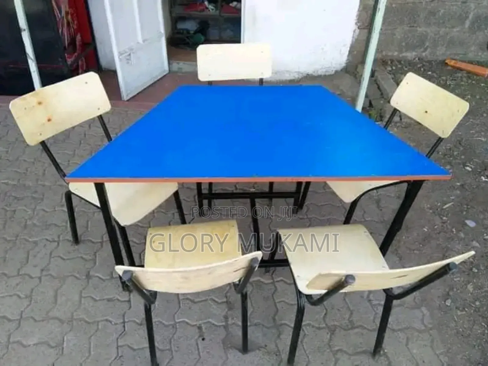 Blue Table Kindergarten Chairs