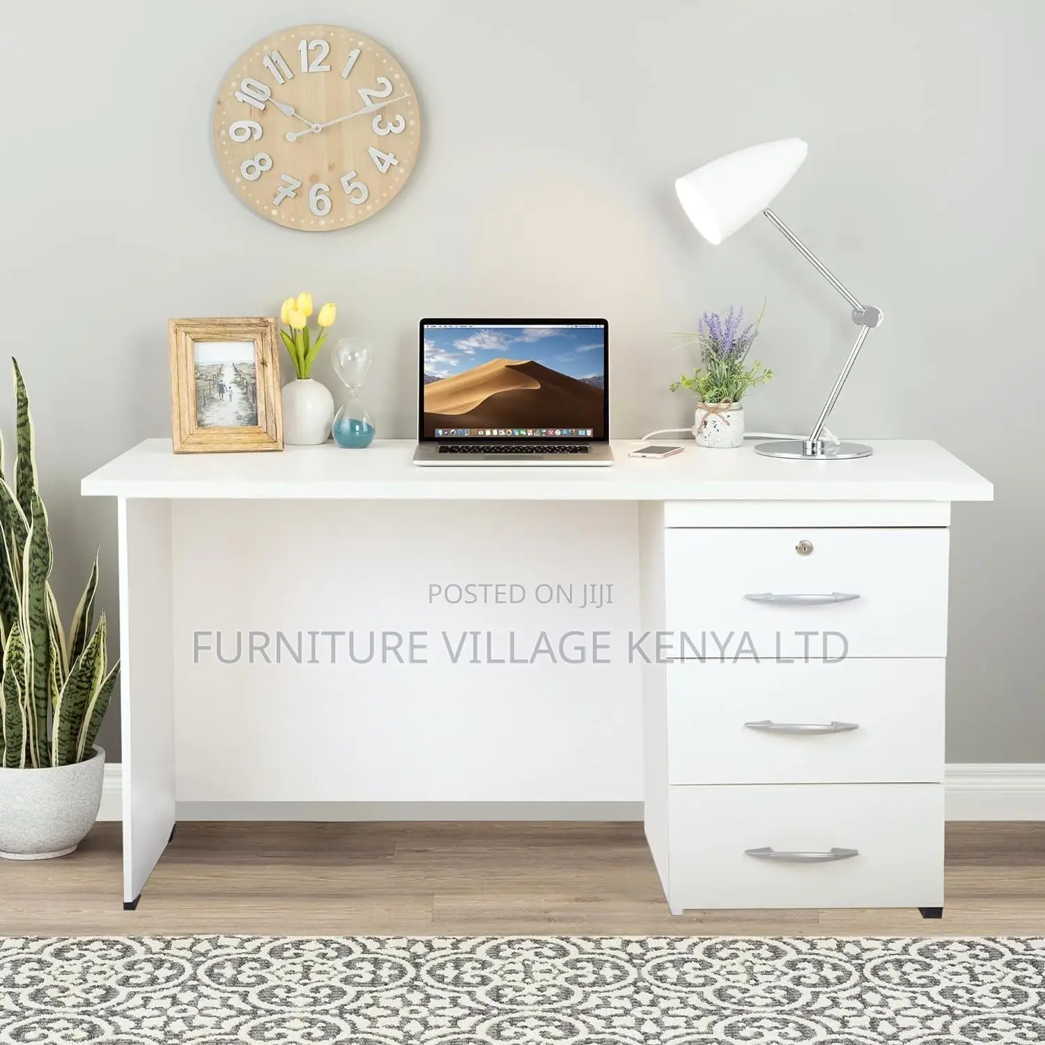 Study and Reception Desk With Three Drawers Office Made