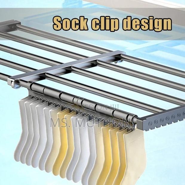Foldable Clothes Drying Rack Stainless Steel for Balcony - thumbnail 6