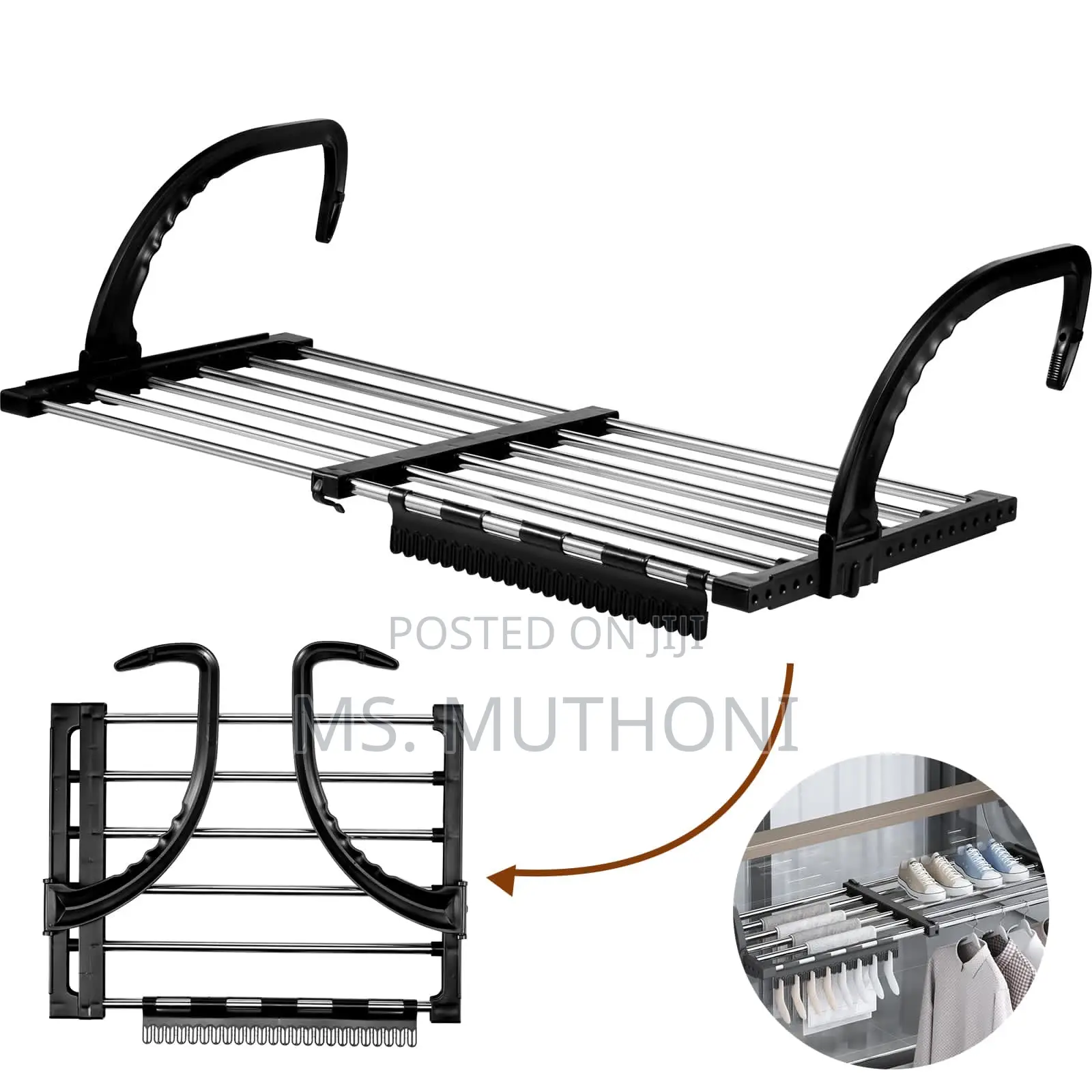 Foldable Clothes Drying Rack Stainless Steel for Balcony