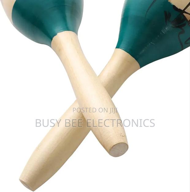 Maracas Large Colorful Wood Rumba - thumbnail 2