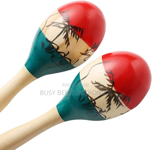 Maracas Large Colorful Wood Rumba - thumbnail 3