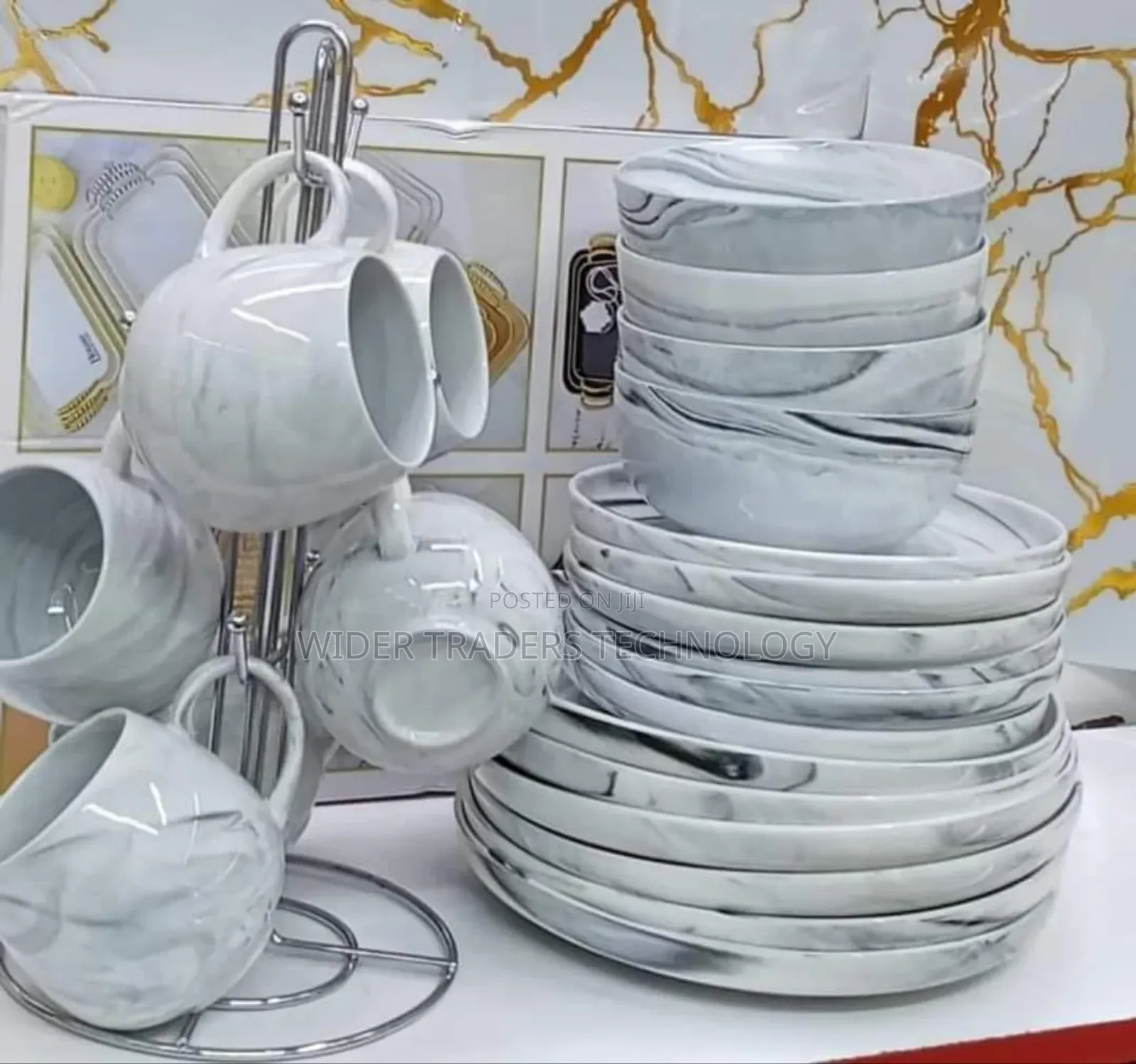 Marble Dinner Set
24 PCS Dinner Sets
6 Plates,