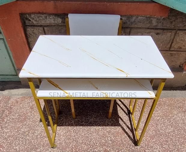 Gold Manicure Table and Chair. - main view