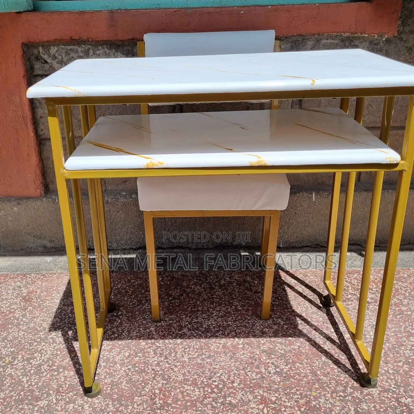 Gold Manicure Table and Chair.
