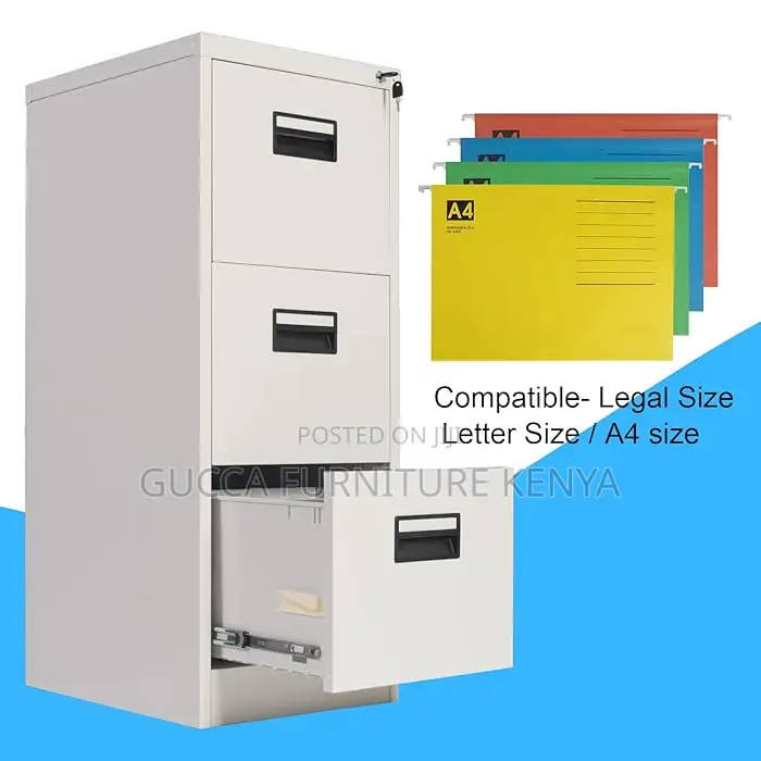 Cabinets:3-Drawer Steel Office Lockable Cabinet