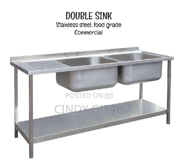 Commercial Food Grade Stainless Steel Double Sink