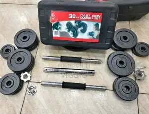 Black 30 KGS Chrome Dumbbells L-654