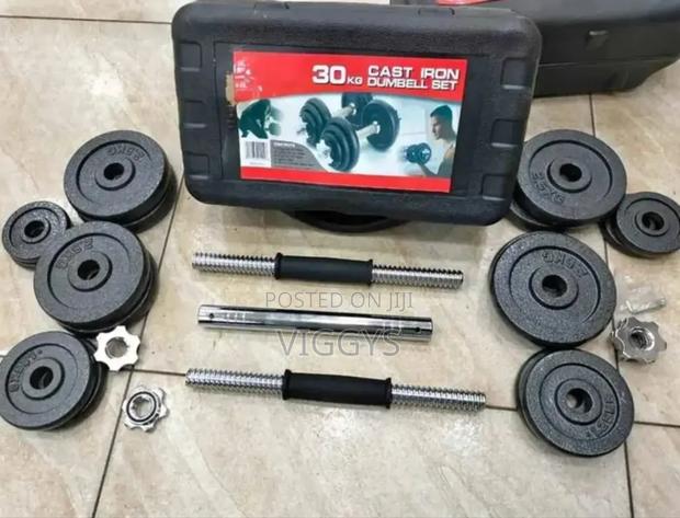 Black 30 KGS Chrome Dumbbells L-654 - main view