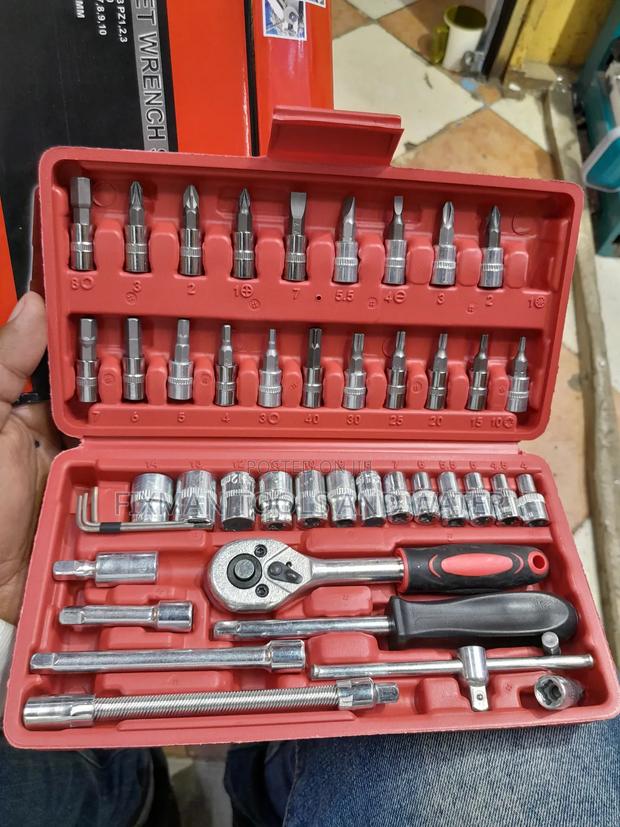 Socket Wrench Spanner Sets 46 PCS Chrome - main view