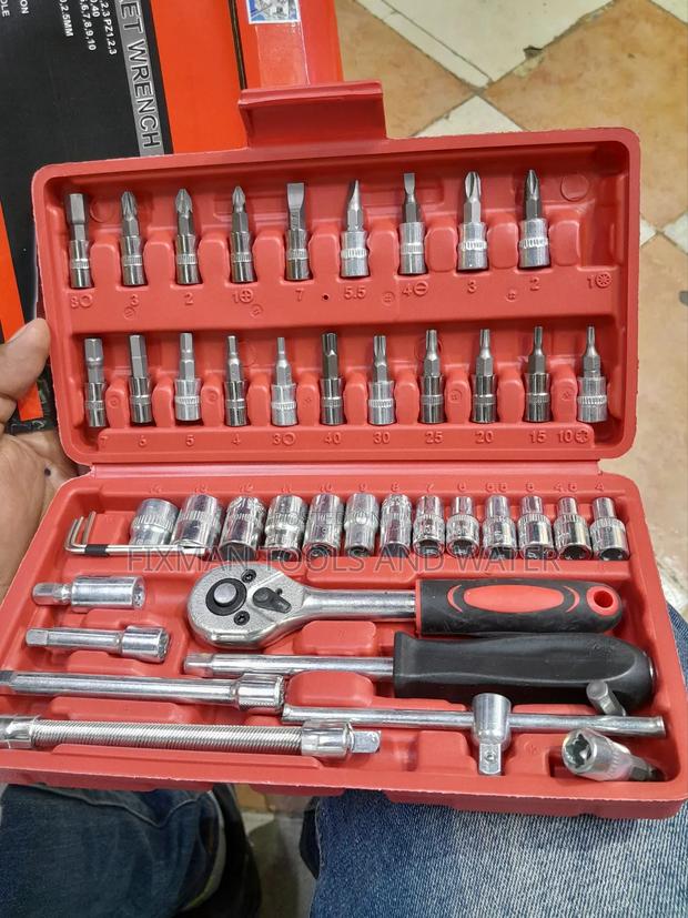 Socket Wrench Spanner Sets 46 PCS Chrome - thumbnail 3