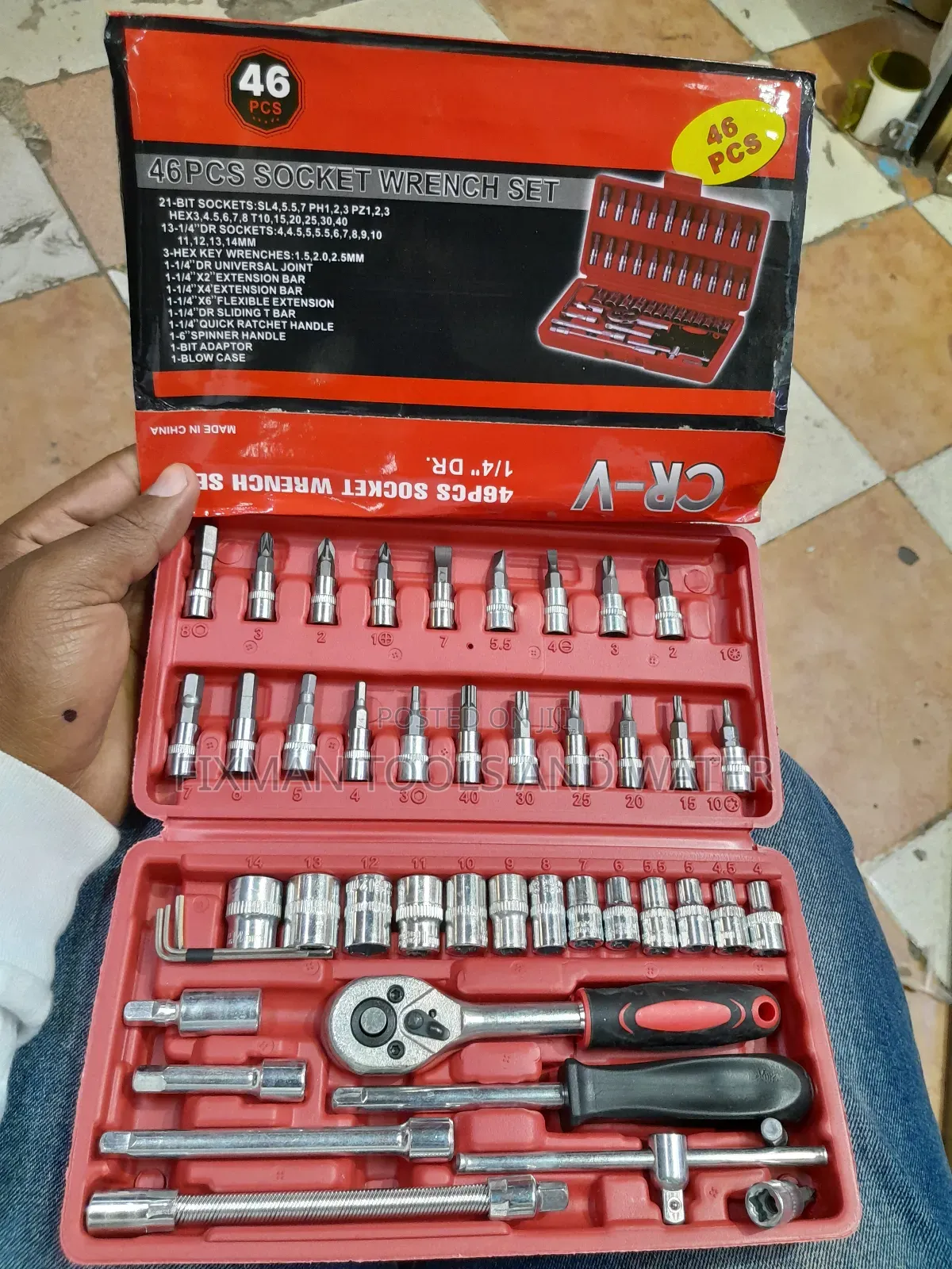 CRV Universal Socket Wrench Spanners Set 46 Piece