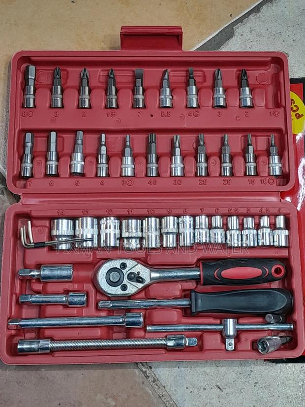 CRV Universal Socket Wrench Spanners Set 46 Piece - main view