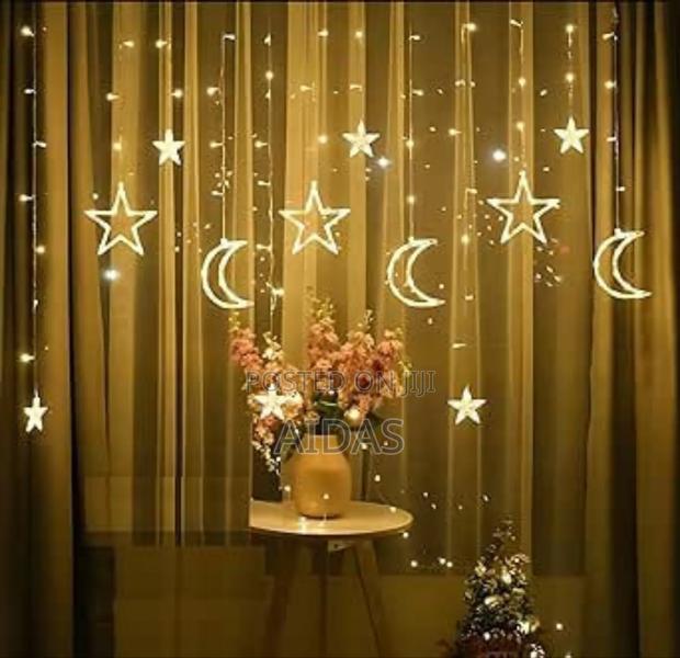 Star Moon Curtain String Lights - main view
