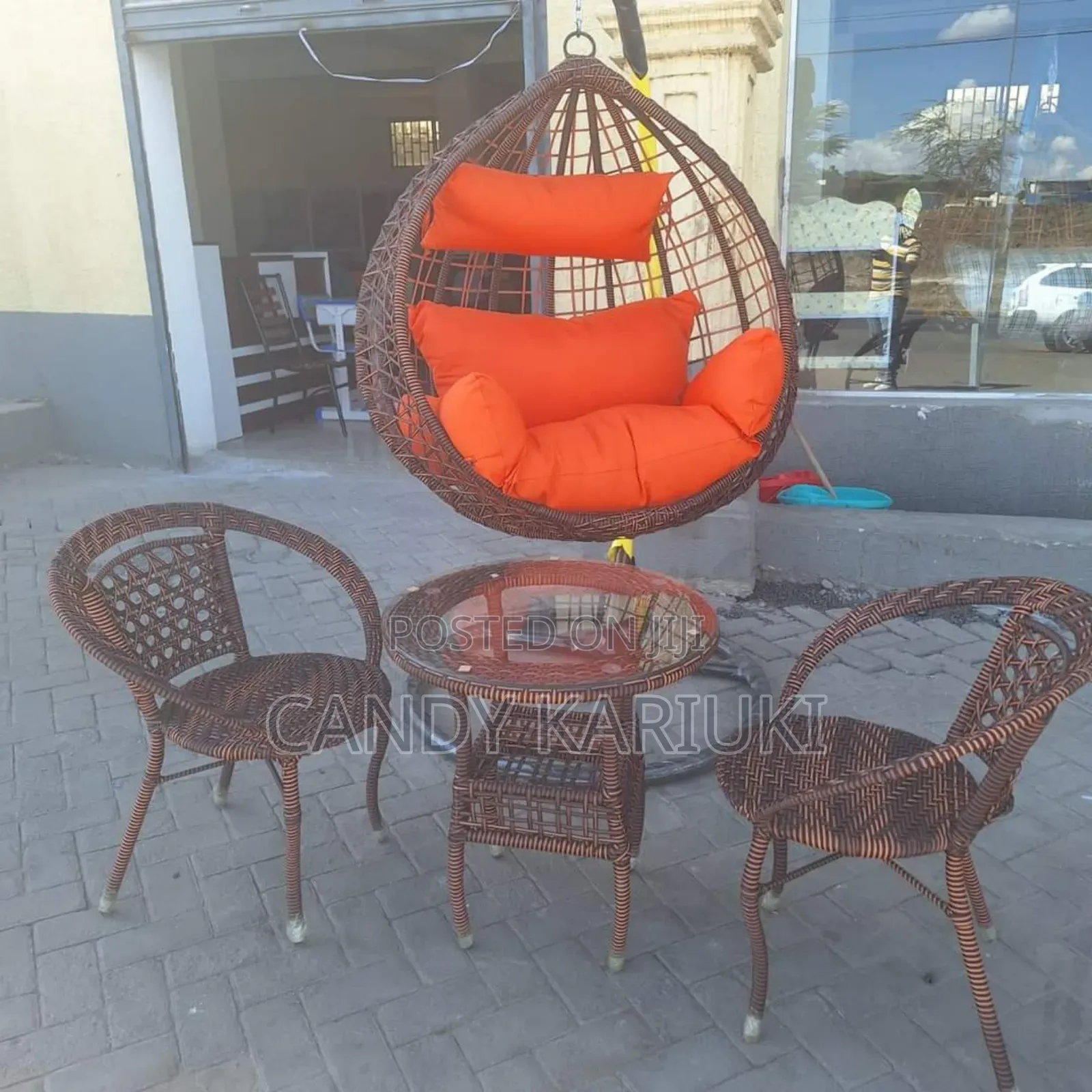 Outdoor Full Set ( Swing, 2 Chairs Plus a Table)