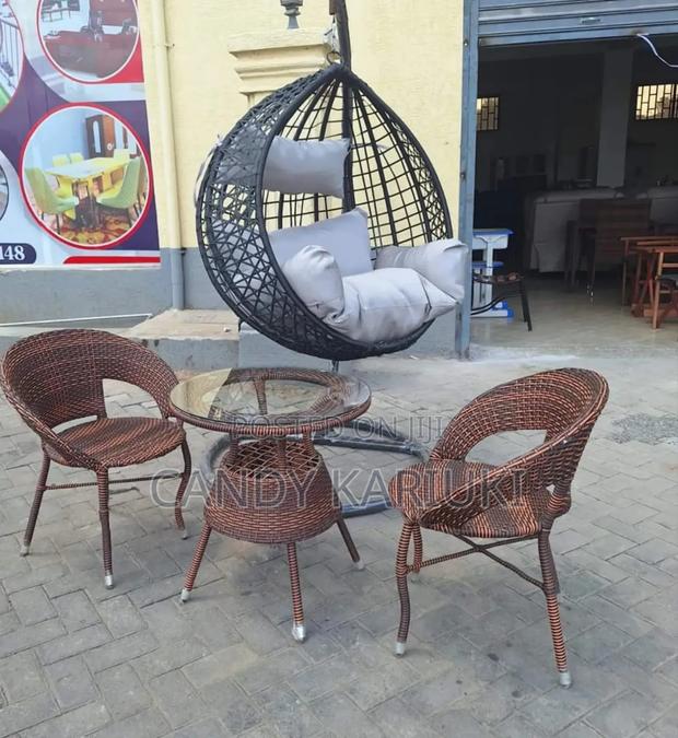 Modern Balcony Set (Swing, 2 Chairs Plus a Table)