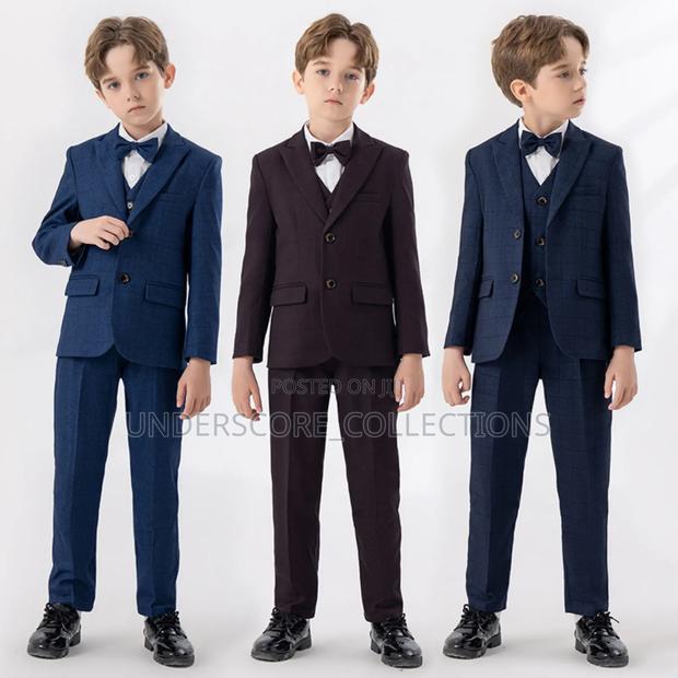 5 in 1 Boys Suits in Black and Navy Blue