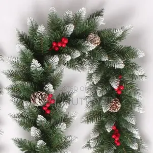 2.5m Premium Natural Green Garland With Pine-Cones Berries*