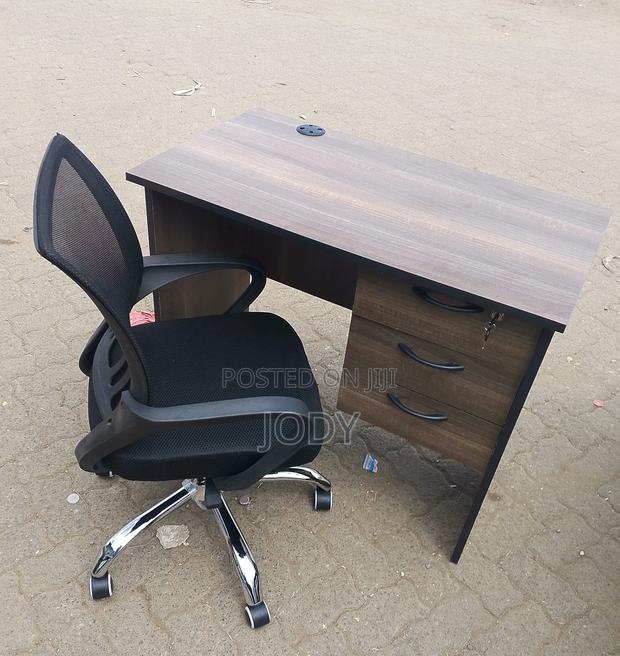 Modern Office Chair + Office Desk - main view