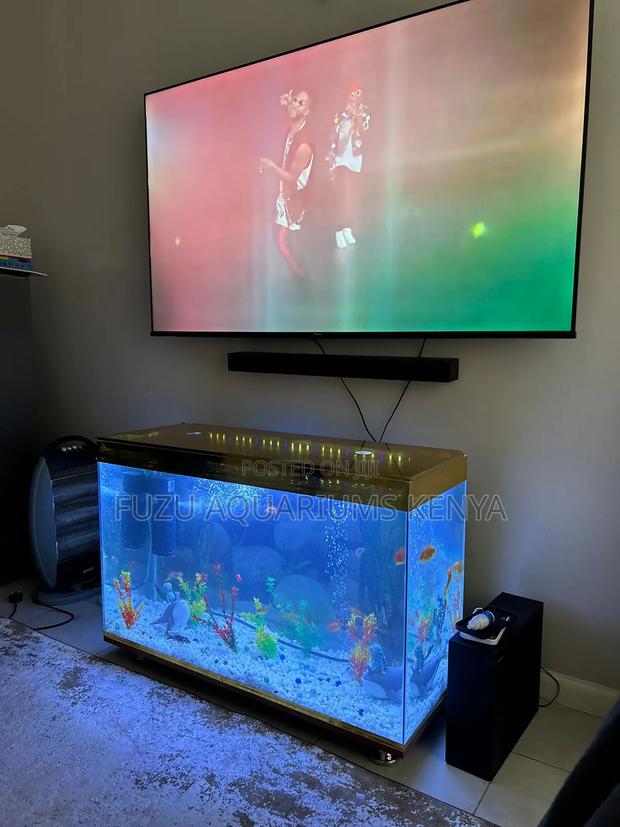 Tv Stand Aquarium With Fish and Classic Deco