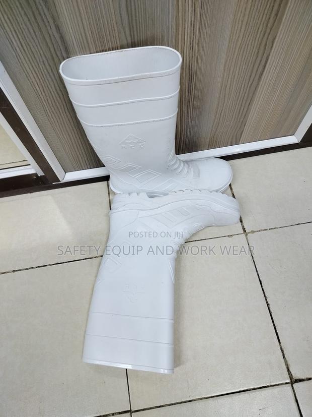 White Steel Toe Gumboots - main view