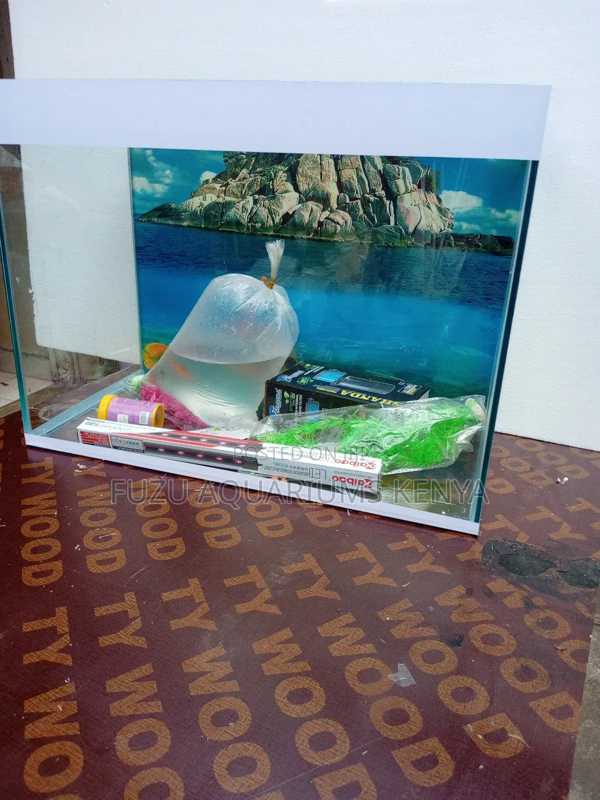 Brand New Aquarium With Fish Deco Pump Light Accessories