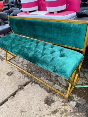 5ft Green Velvet Waiting Chairs