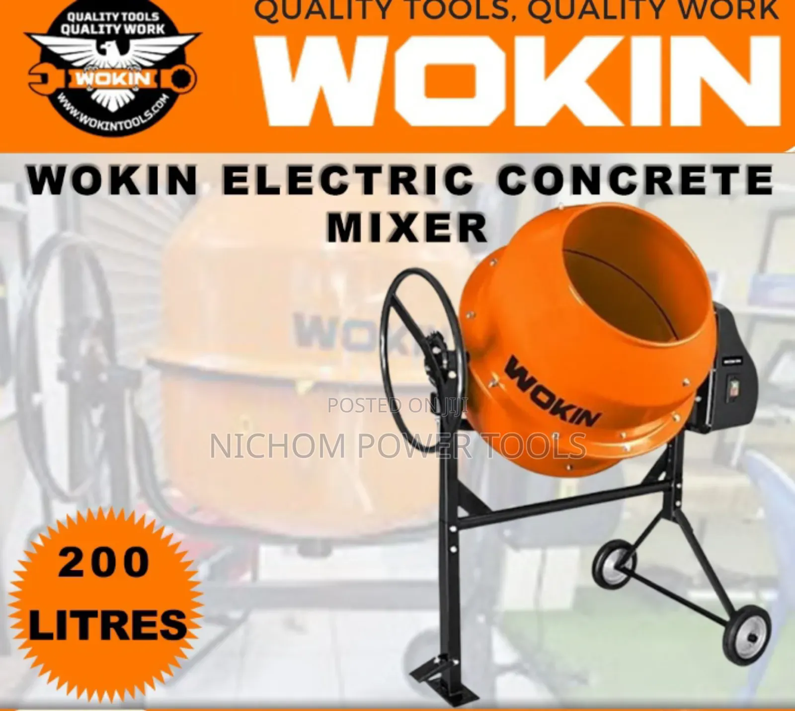 Wokin 200ltrs Concrete Mixer