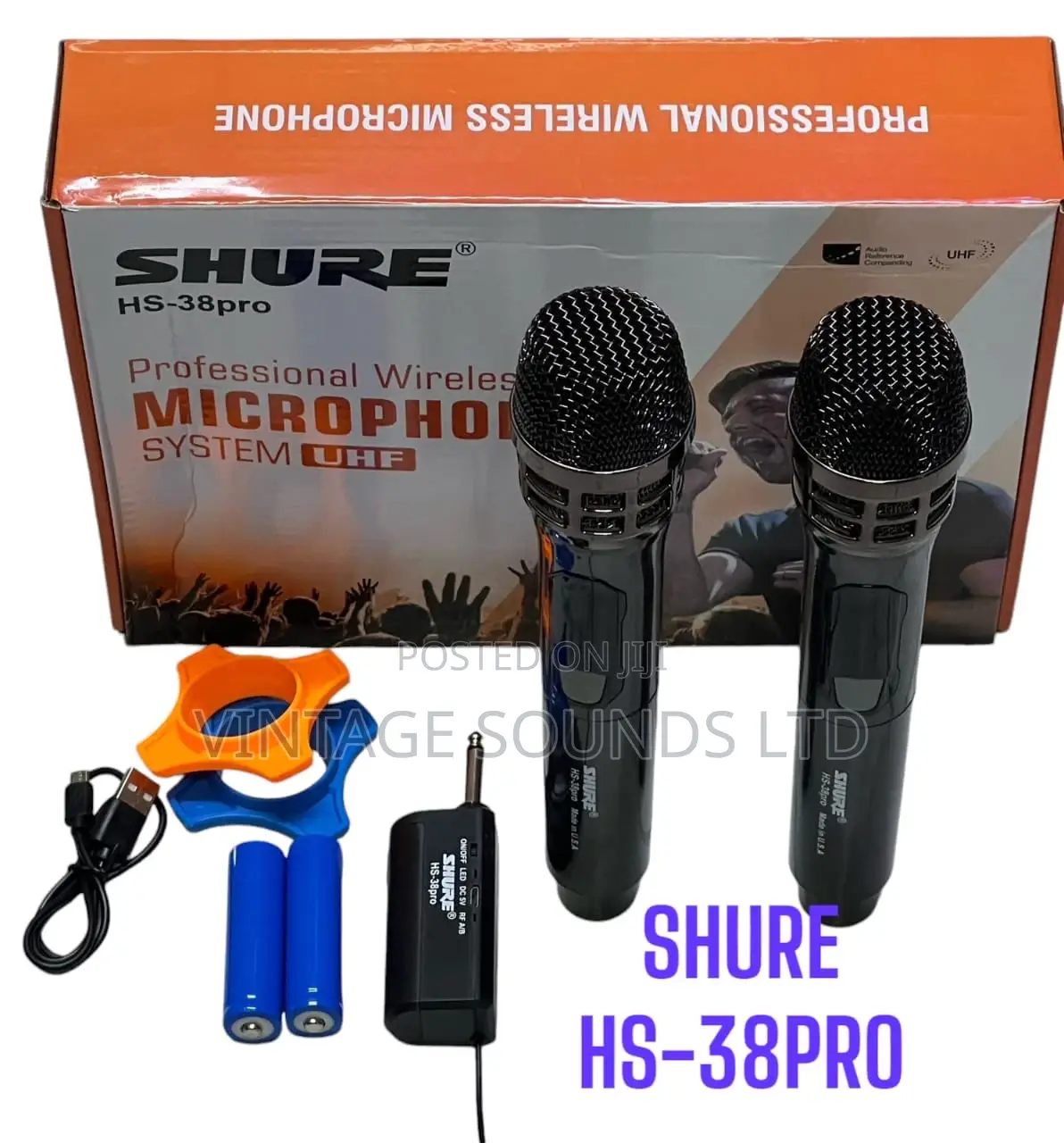 Shure Hs-38 Pro Rechargeable Professional Uhf Microphones.