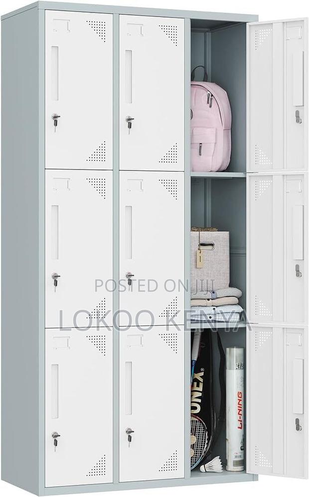 Office Cabinet: 9- Locker Storage Cabinet With Locks - thumbnail 4