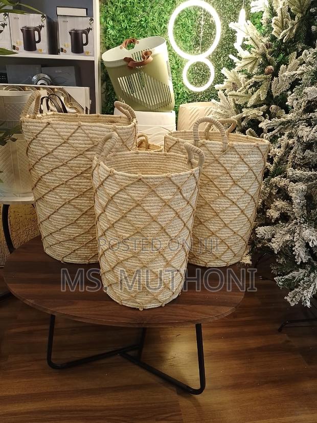 High Quality Set of 3 Stackable Handmade Baskets - thumbnail 2