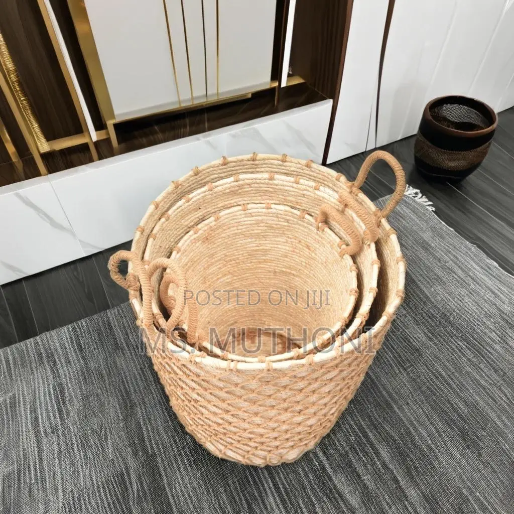 High Quality Set of 3 Stackable Handmade Baskets