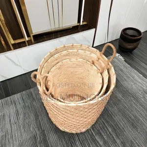 High Quality Set of 3 Stackable Handmade Baskets