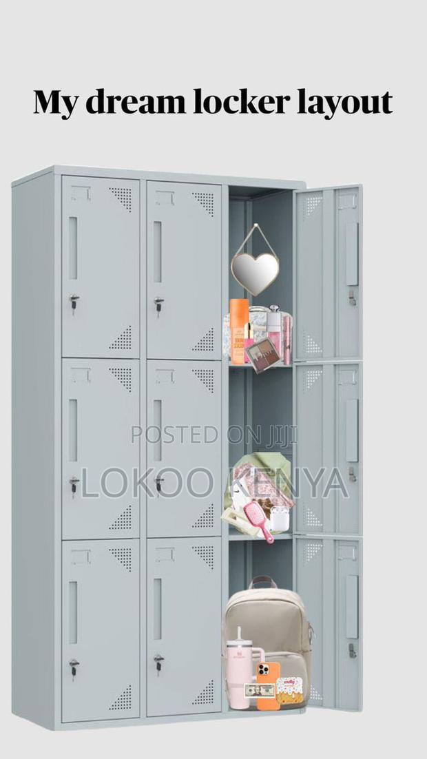 Office Cabinet: 9- Locker Storage Cabinet With Locks - thumbnail 5