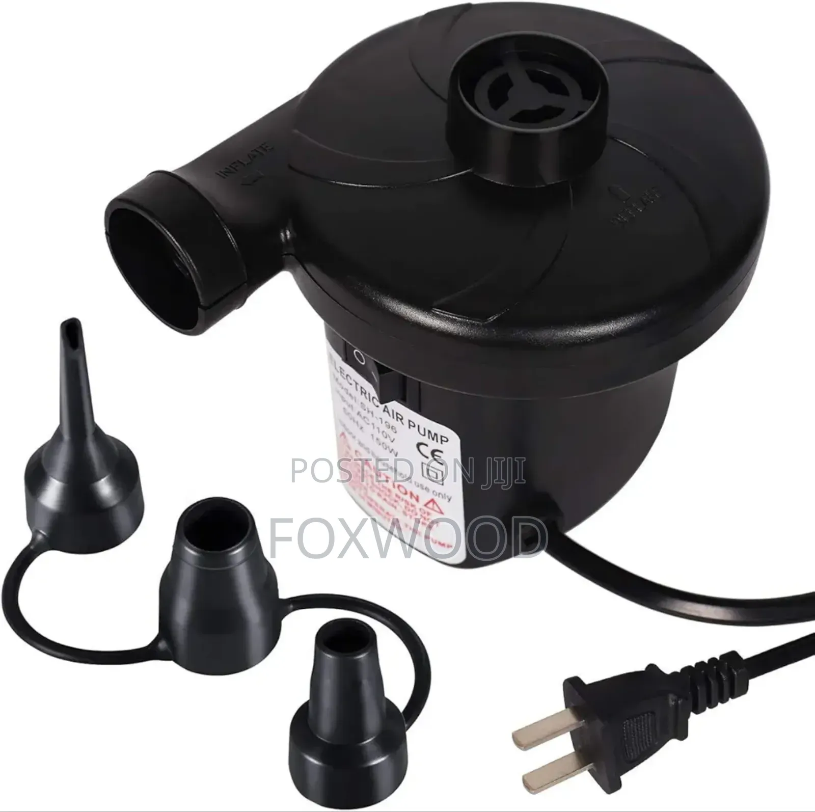 Ac Electric Air Pump for Inflatables With 3 Nozzles