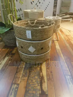 High Quality Set of 3 Stackable Handmade Baskets