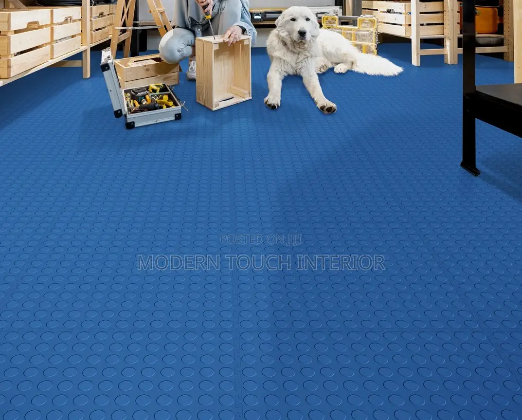 Blue Rubber Coin Carpet