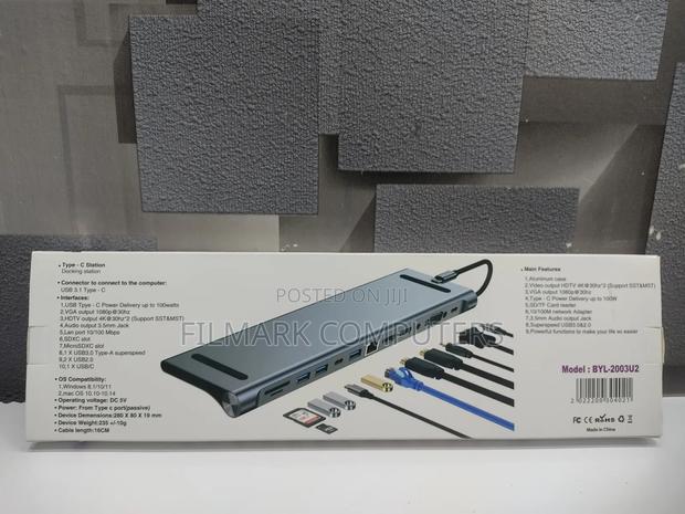 BYL-2003U2 12 In 1 USB-C / Type-c To USB Multifunctional Doc - main view