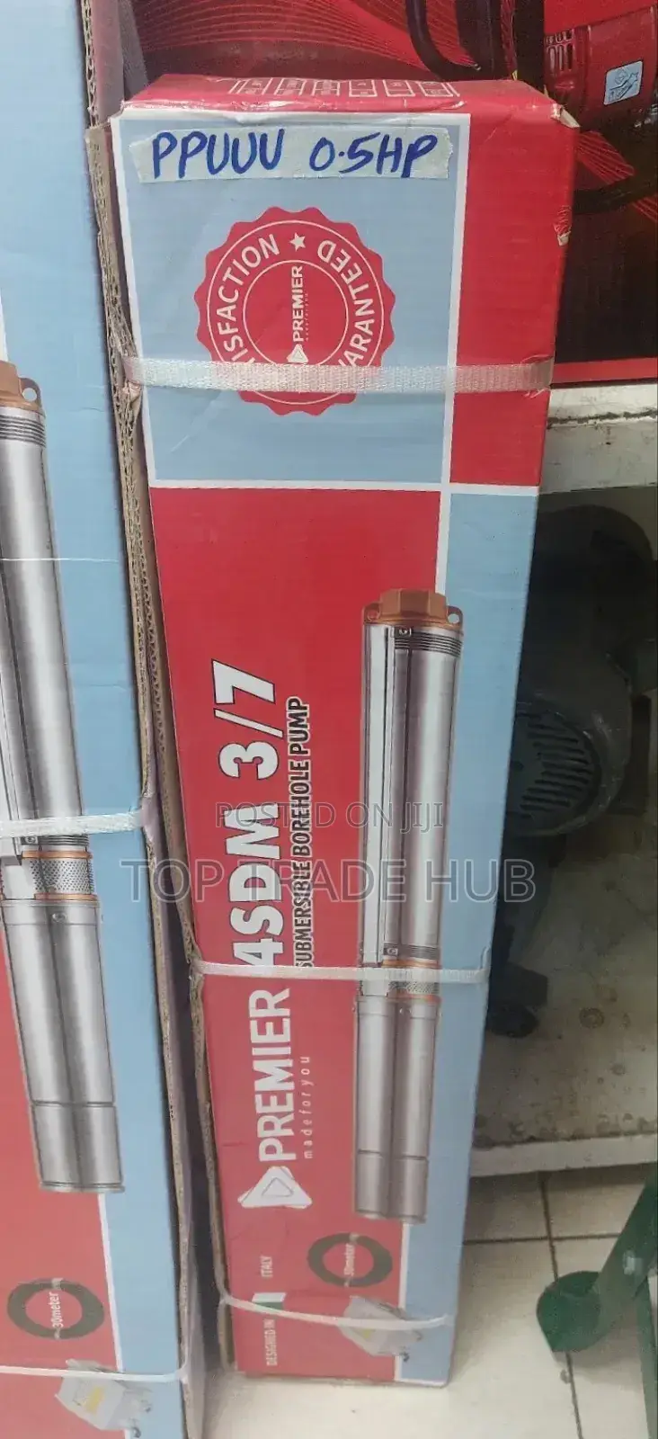 Premier Deep Well Submersible Pump 0.5HP 50m Head 1.25"