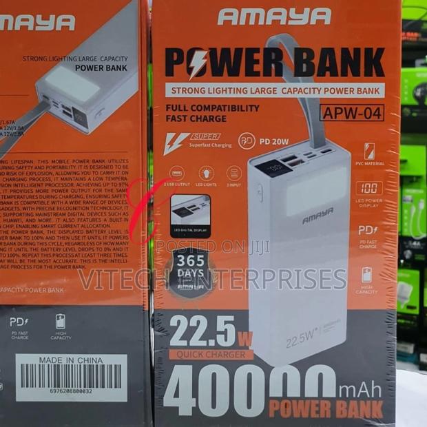 Amaya APW-04 Power Bank 40000mah 22.5W - White - thumbnail 2
