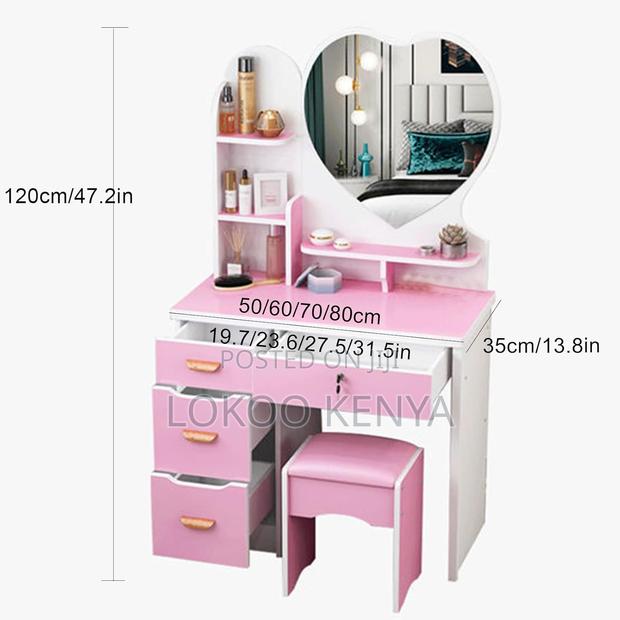 Home Furniture: Large Vanity Table Set With Mirror - thumbnail 3