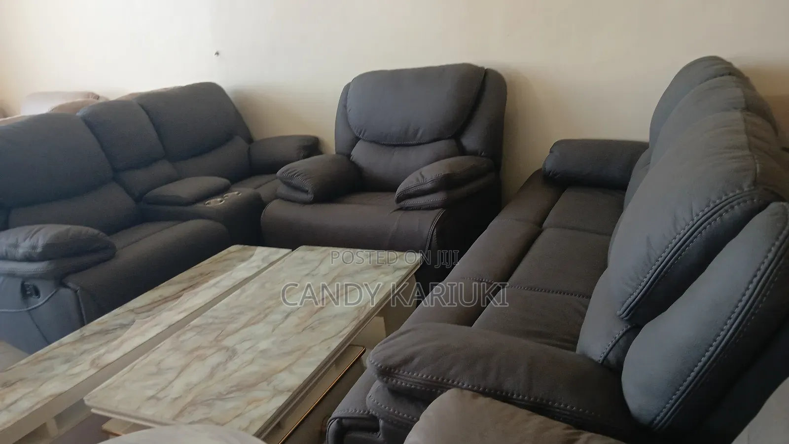 Large Size 6 Seater Recliner Sofa Set ( 2 Seater Cupholder)